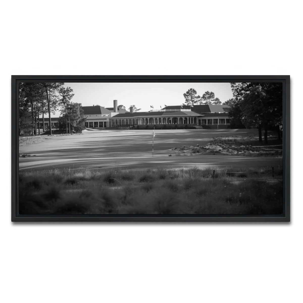 AUTO-MOCKUP WHITE | Pinehurst No. 2 Grayscale | 1 Piece | Black Framed Canvas | group=2x1