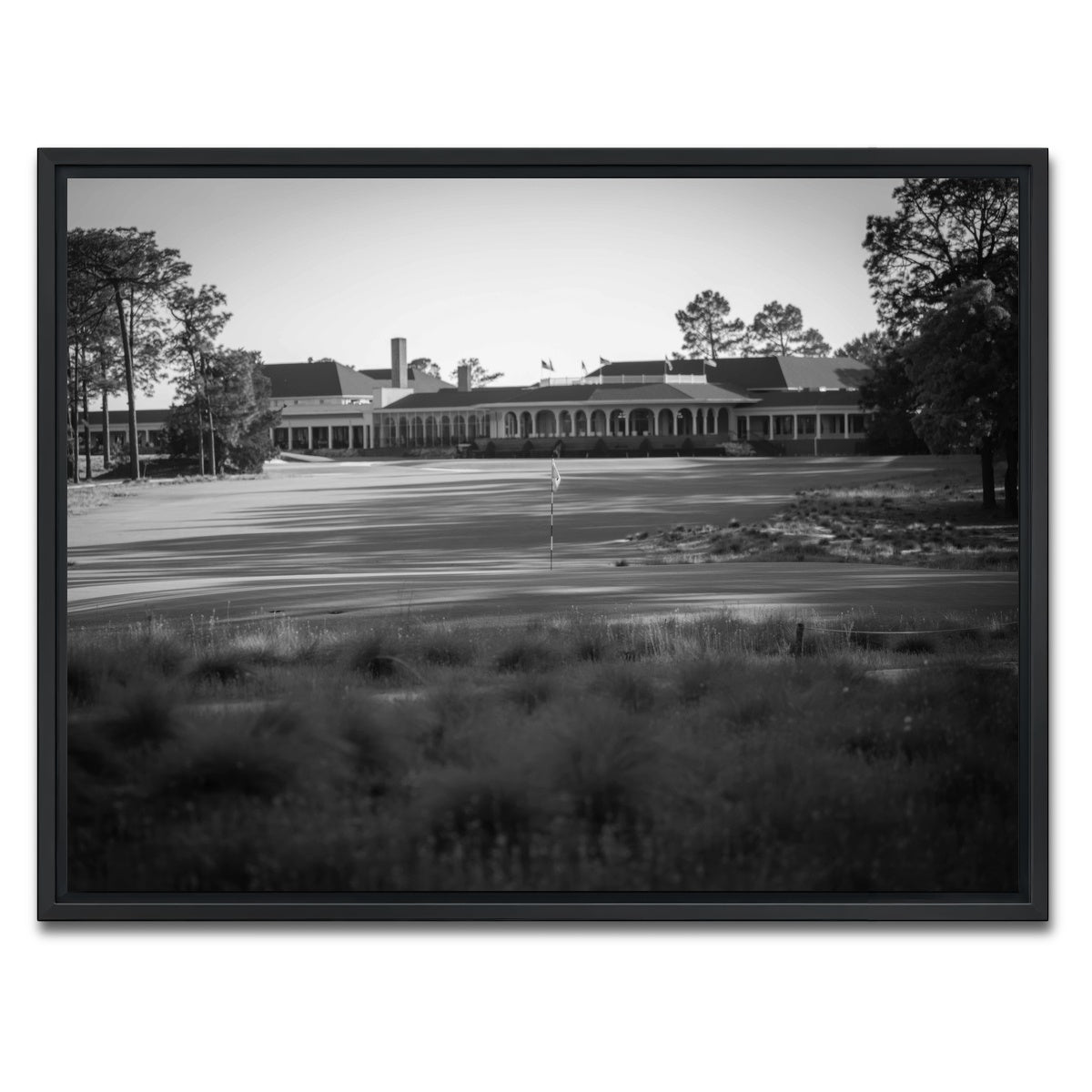 AUTO-MOCKUP WHITE | Pinehurst No. 2 Grayscale | 1 Piece | Black Framed Canvas | group=4x3
