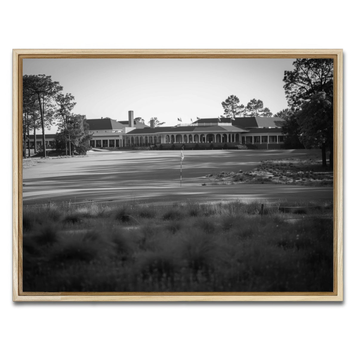 AUTO-MOCKUP WHITE | Pinehurst No. 2 Grayscale | 1 Piece | Natural Framed Canvas | group=4x3