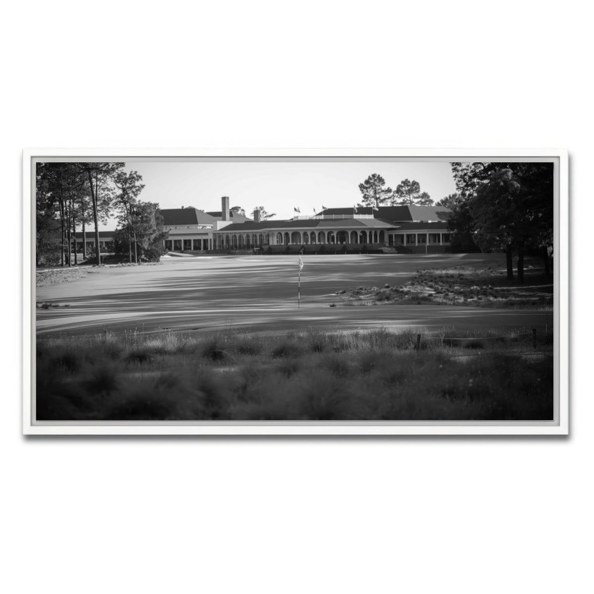 AUTO-MOCKUP WHITE | Pinehurst No. 2 Grayscale | 1 Piece | White Framed Canvas | group=2x1