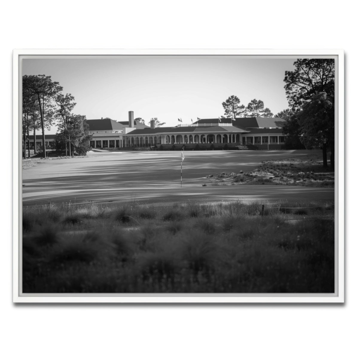 AUTO-MOCKUP WHITE | Pinehurst No. 2 Grayscale | 1 Piece | White Framed Canvas | group=4x3
