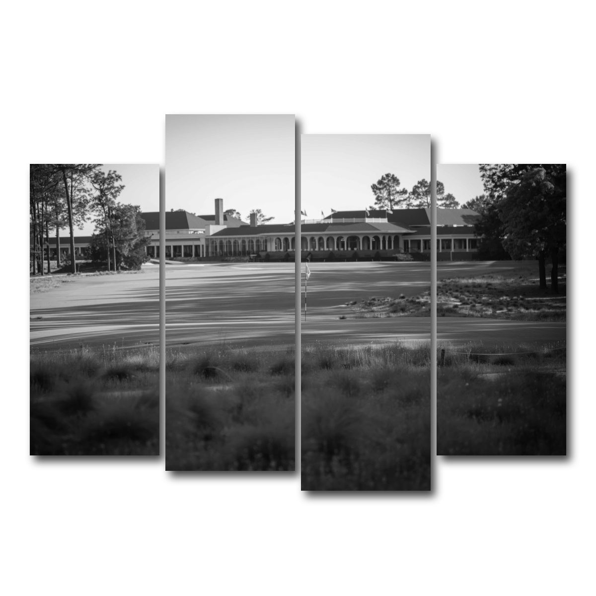 AUTO-MOCKUP WHITE | Pinehurst No. 2 Grayscale | 4 Piece | Gallery Wrap Canvas | group=4_normal