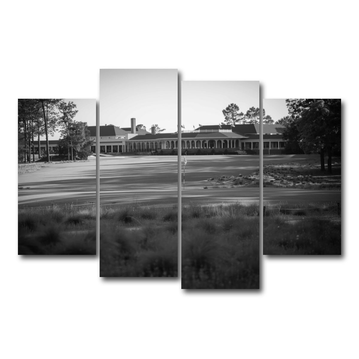 AUTO-MOCKUP WHITE | Pinehurst No. 2 Grayscale | 4 Piece | Gallery Wrap Canvas | group=4_short