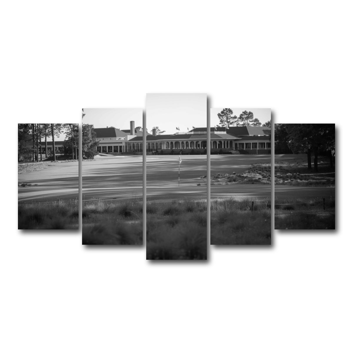 AUTO-MOCKUP WHITE | Pinehurst No. 2 Grayscale | 5 Piece | Gallery Wrap Canvas | group=5_normal
