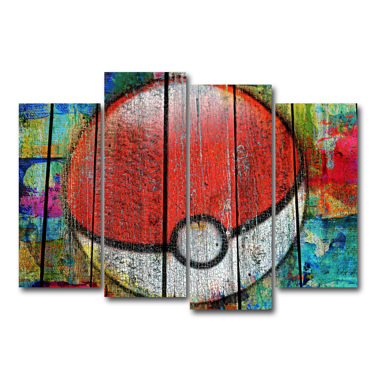 AUTO-MOCKUP WHITE | PokeBall | 4 Piece | Gallery Wrap Canvas | group=4_normal