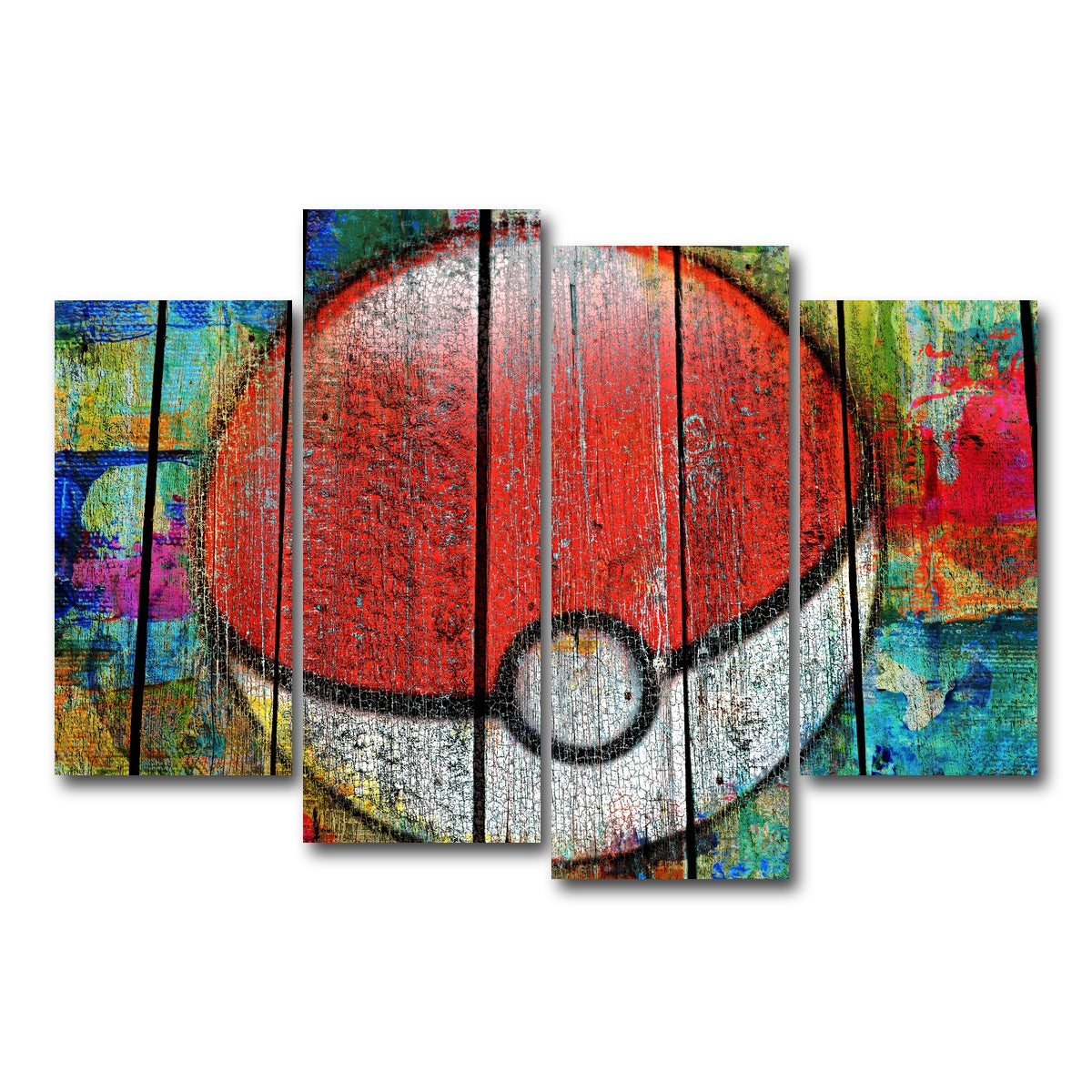 AUTO-MOCKUP WHITE | PokeBall | 4 Piece | Gallery Wrap Canvas | group=4_short
