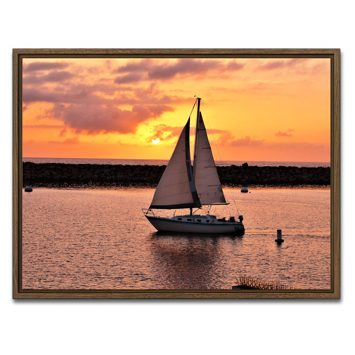 AUTO-MOCKUP WHITE | Portifino Redondo Beach | 1 Piece | Walnut Framed Canvas | group=4x3