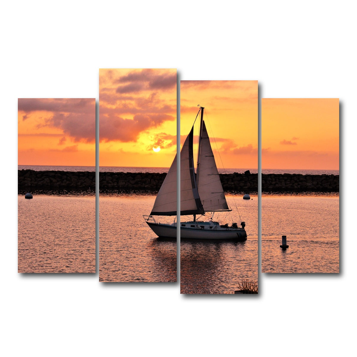 AUTO-MOCKUP WHITE | Portifino Redondo Beach | 4 Piece | Gallery Wrap Canvas | group=4_normal