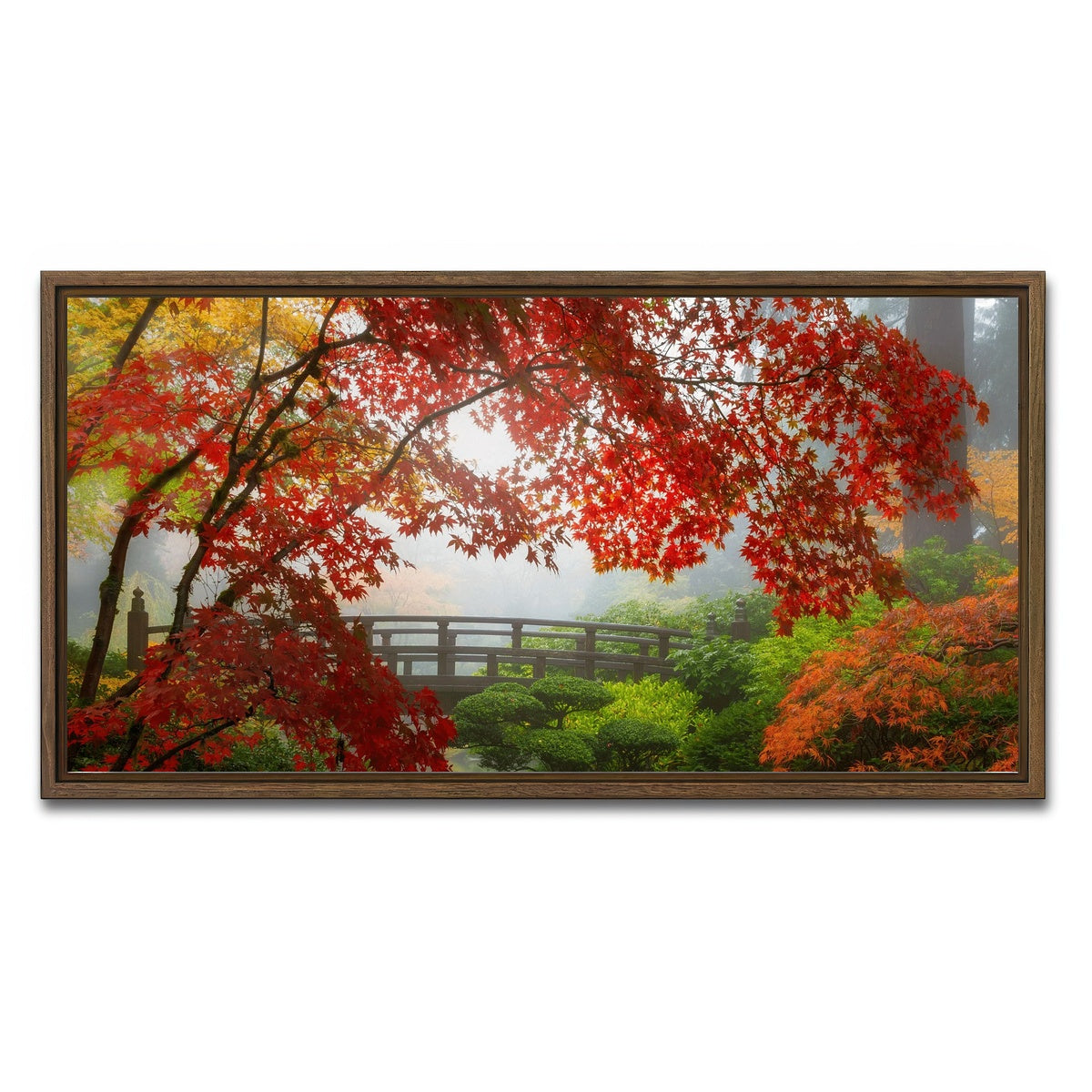 AUTO-MOCKUP WHITE | Portland Japanese Garden | 1 Piece | Walnut Framed Canvas | group=2x1