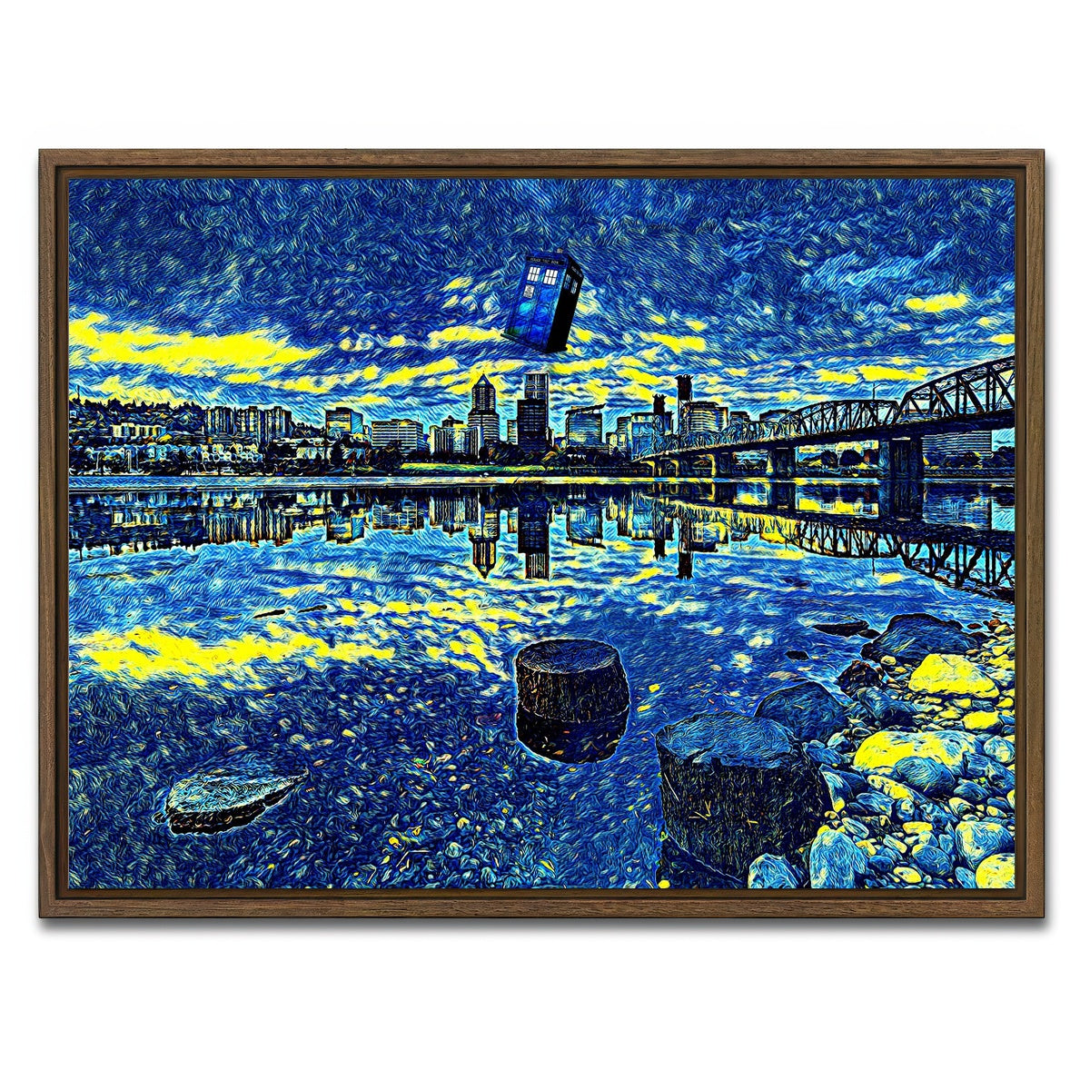 AUTO-MOCKUP WHITE | Portland Who | 1 Piece | Walnut Framed Canvas | group=4x3