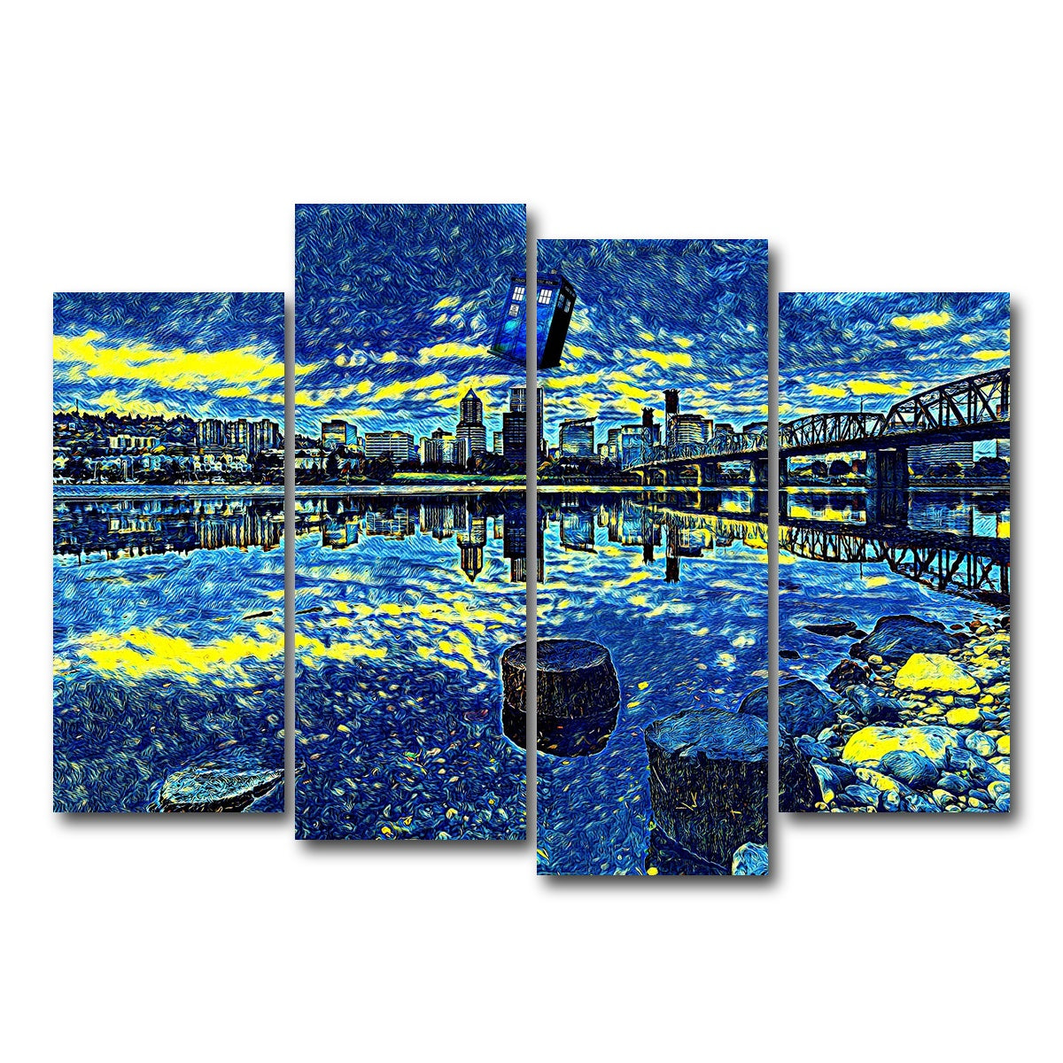 AUTO-MOCKUP WHITE | Portland Who | 4 Piece | Gallery Wrap Canvas | group=4_normal