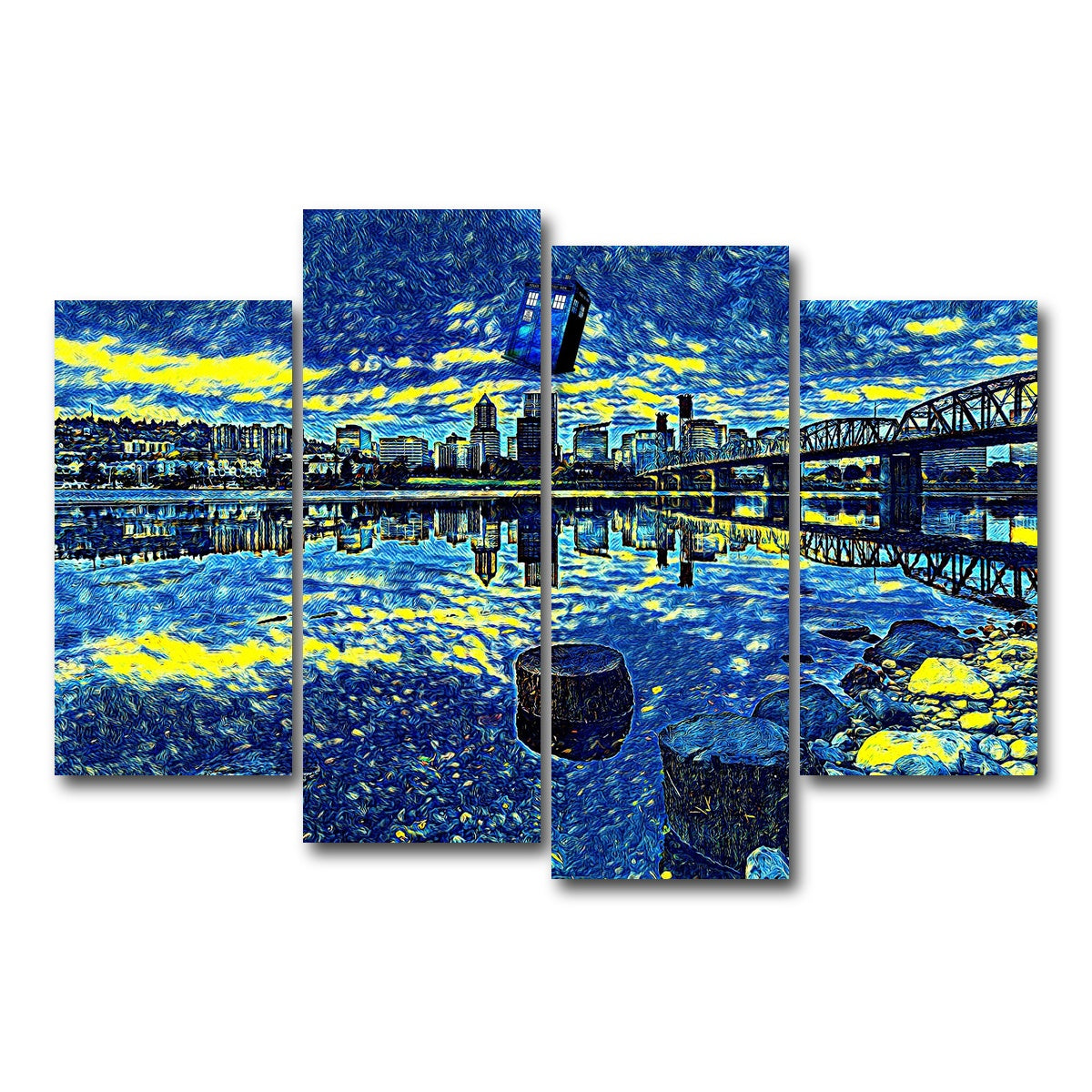 AUTO-MOCKUP WHITE | Portland Who | 4 Piece | Gallery Wrap Canvas | group=4_short