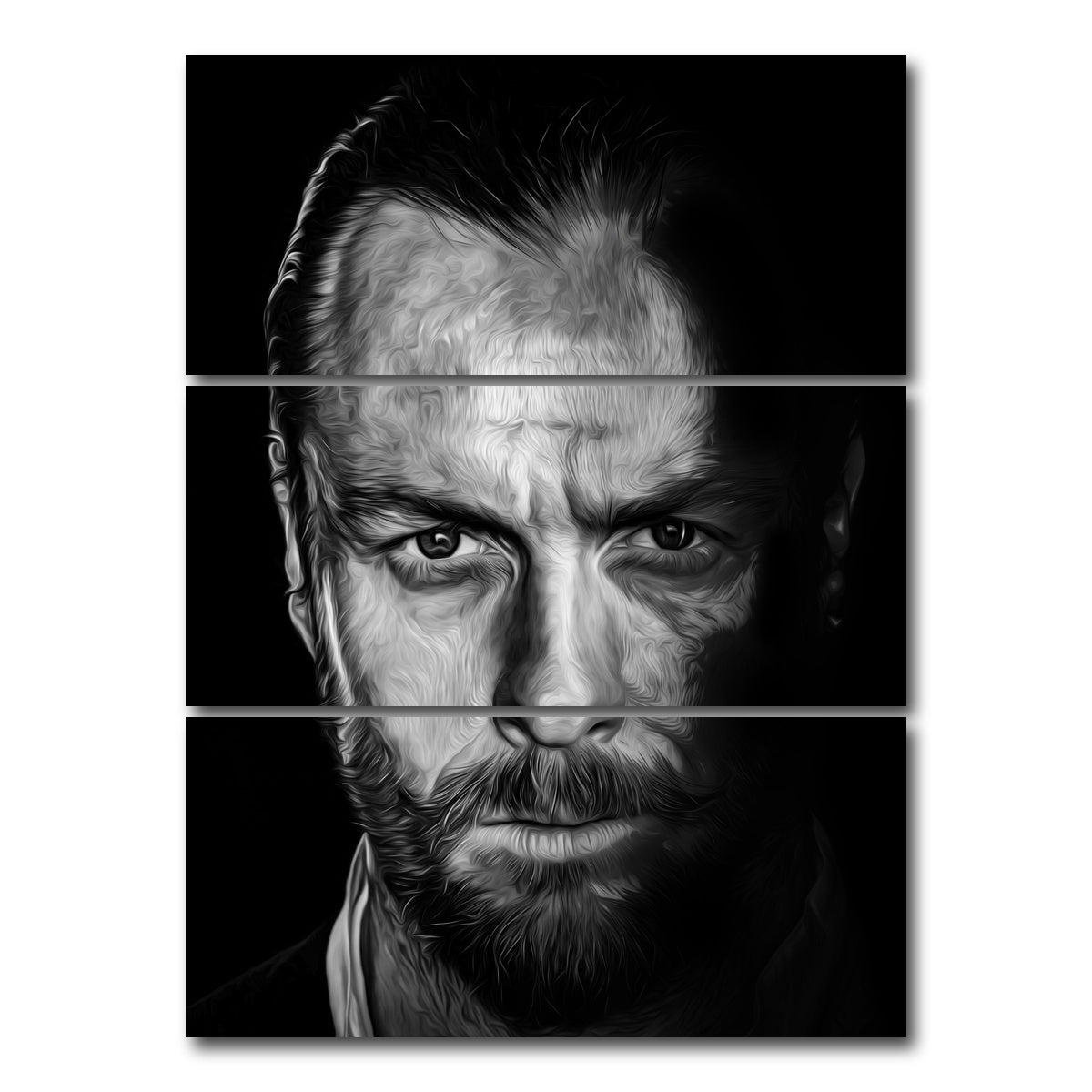 AUTO-MOCKUP WHITE | Portrait black sails | 3 Piece | Gallery Wrap Canvas | group=8x18_stacked