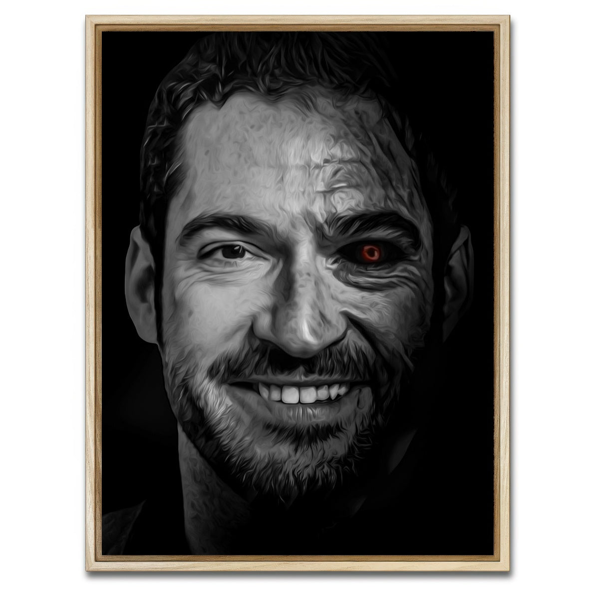 AUTO-MOCKUP WHITE | Portrait lucifer | 1 Piece | Natural Framed Canvas | group=3x4