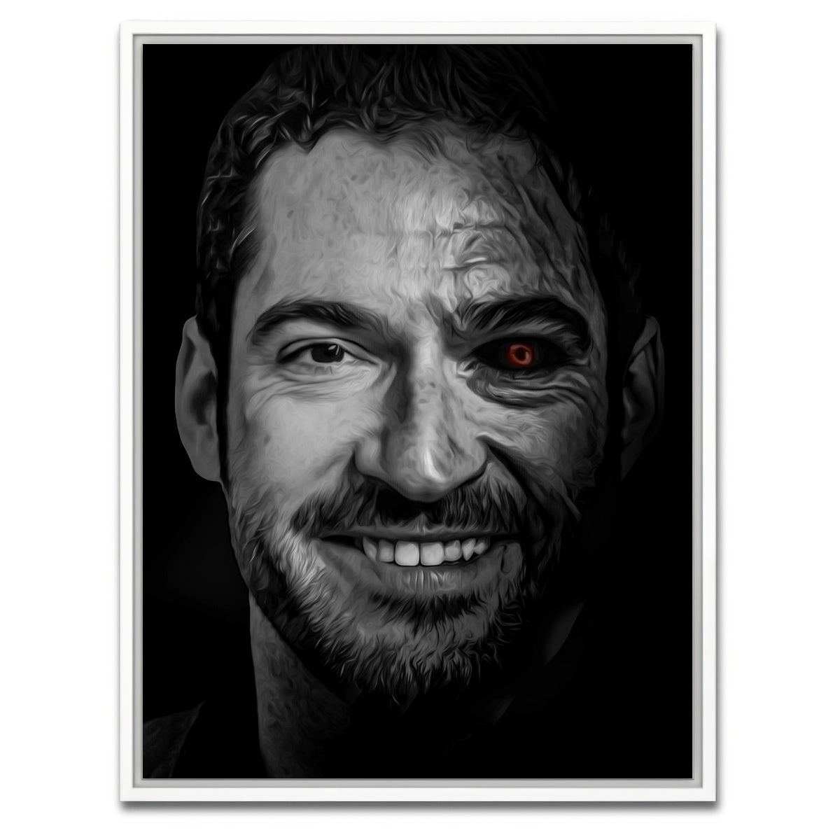 AUTO-MOCKUP WHITE | Portrait lucifer | 1 Piece | White Framed Canvas | group=3x4
