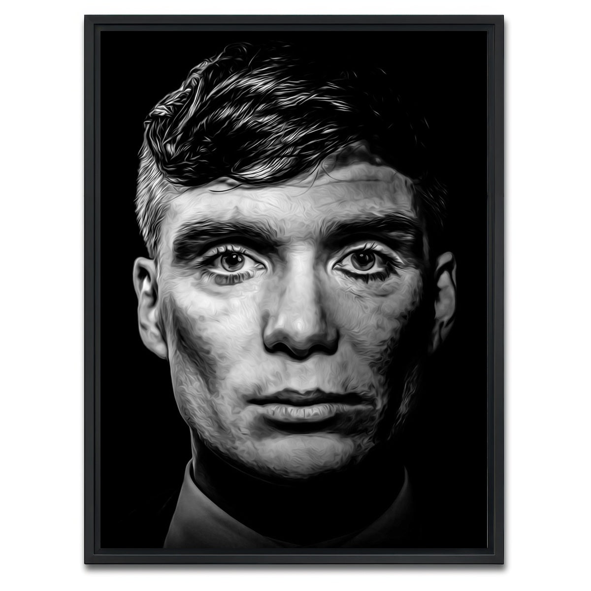 AUTO-MOCKUP WHITE | Portrait peaky blinders | 1 Piece | Black Framed Canvas | group=3x4