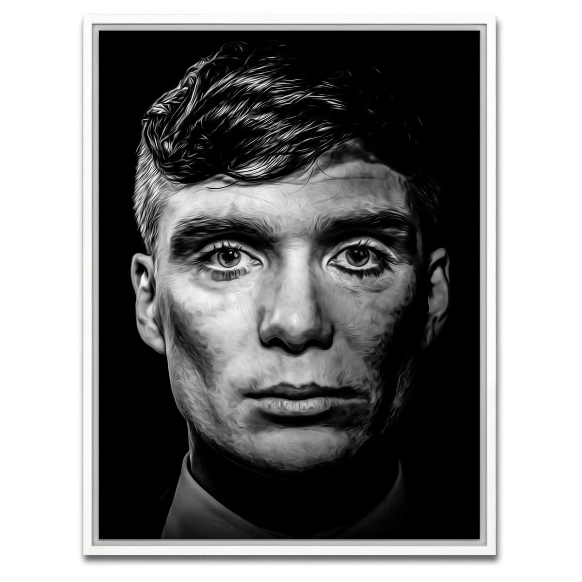 AUTO-MOCKUP WHITE | Portrait peaky blinders | 1 Piece | White Framed Canvas | group=3x4