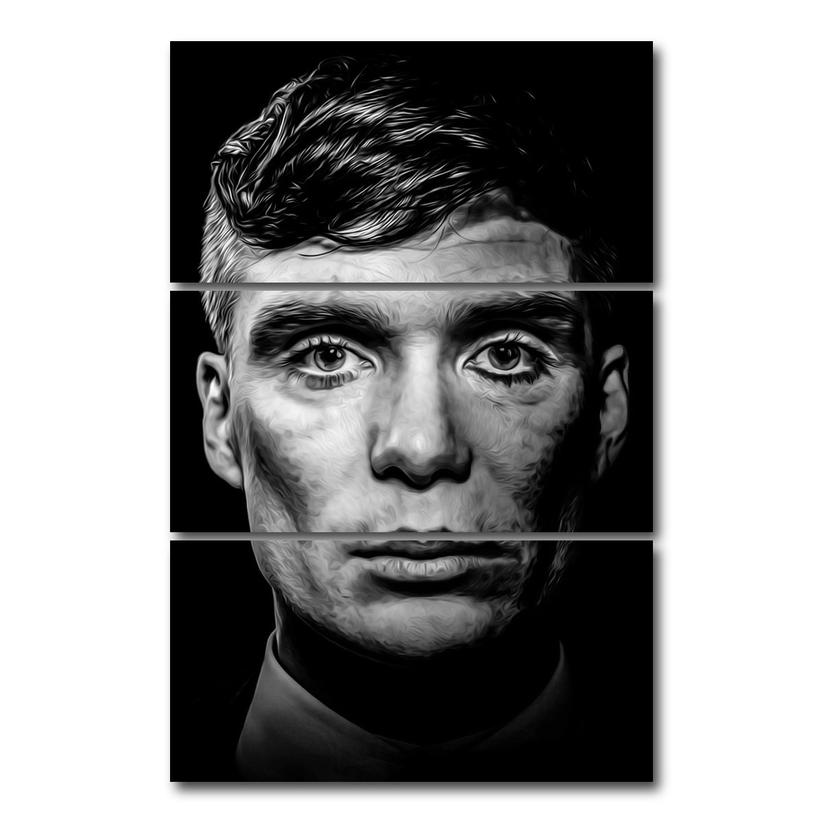 AUTO-MOCKUP WHITE | Portrait peaky blinders | 3 Piece | Gallery Wrap Canvas | group=12x24_stacked