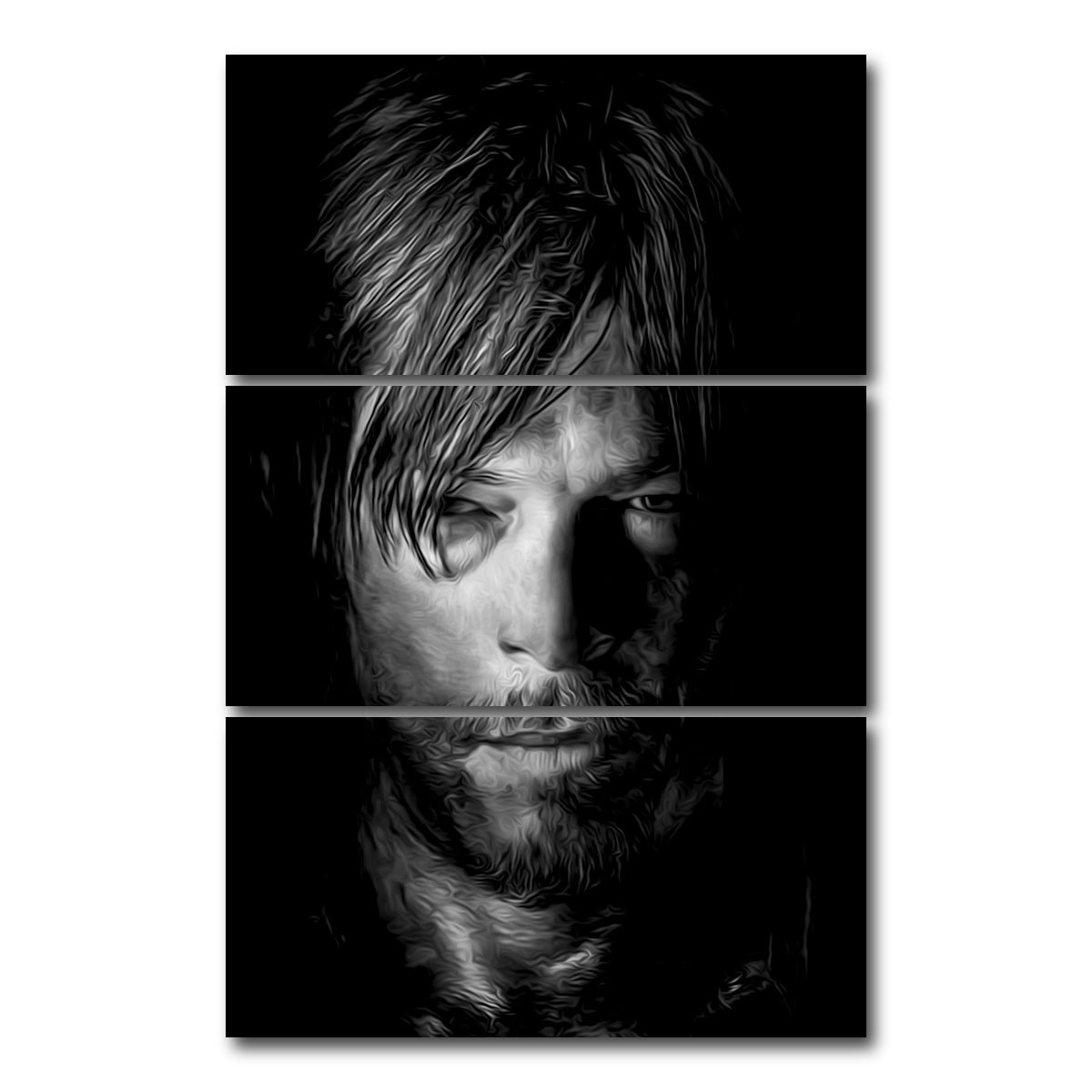 AUTO-MOCKUP WHITE | Portrait the walking dead 2 | 3 Piece | Gallery Wrap Canvas | group=12x24_stacked