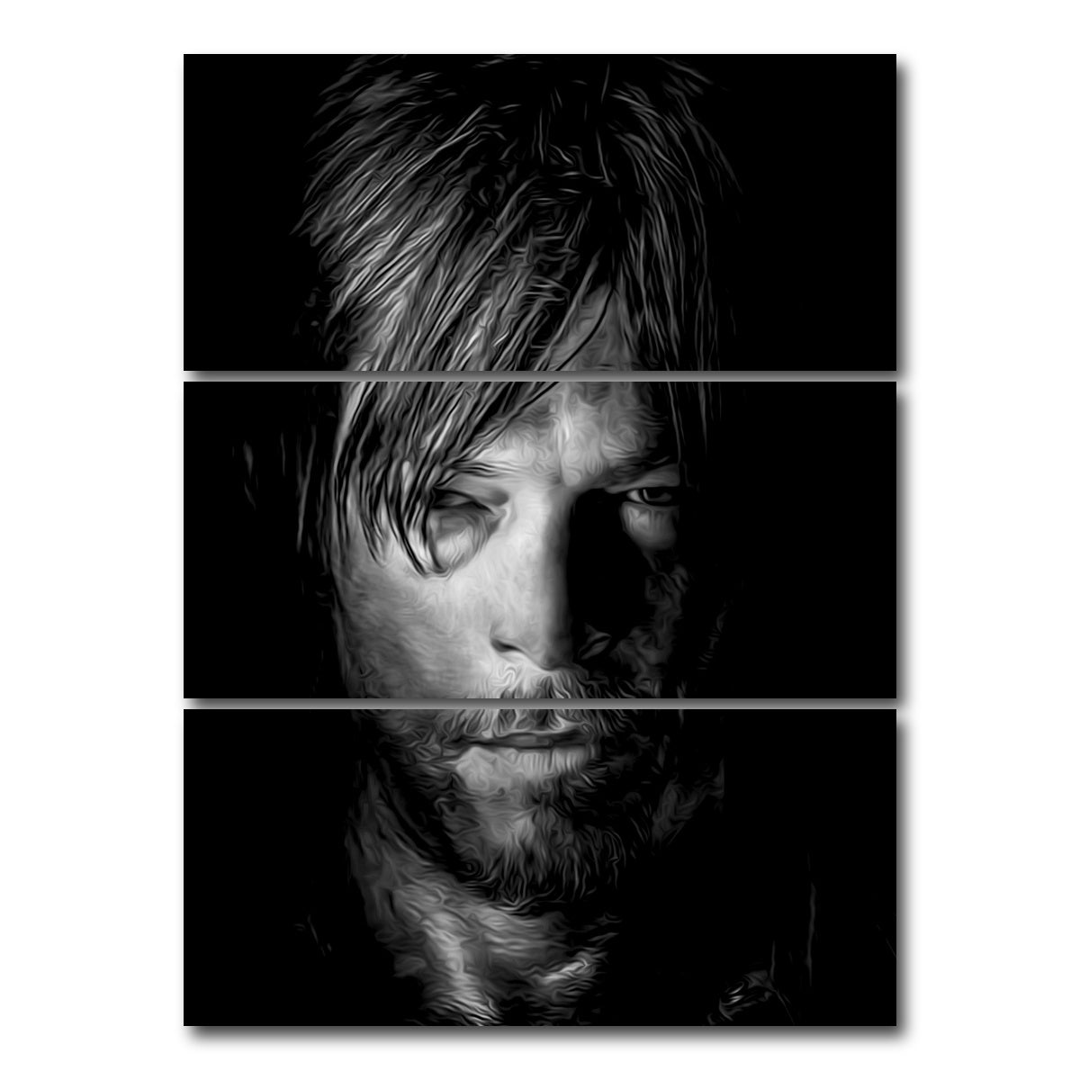 AUTO-MOCKUP WHITE | Portrait the walking dead 2 | 3 Piece | Gallery Wrap Canvas | group=8x18_stacked