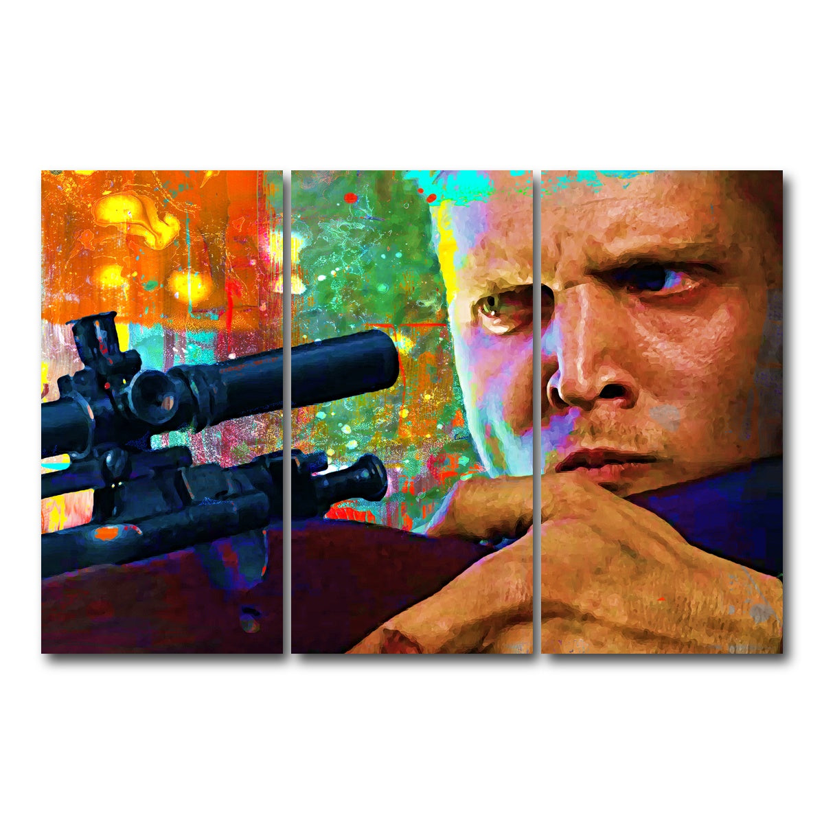 AUTO-MOCKUP WHITE | Private Jackson - Saving Private Ryan | 3 Piece | Gallery Wrap Canvas | group=12x24