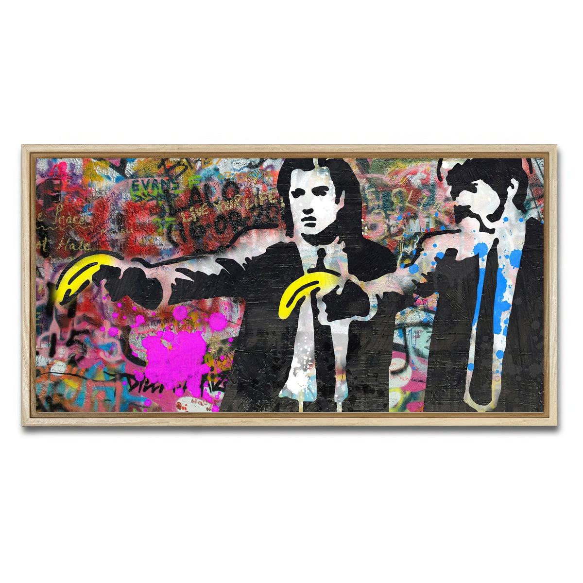 AUTO-MOCKUP WHITE | Pulp Fiction Bananas | 1 Piece | Natural Framed Canvas | group=2x1