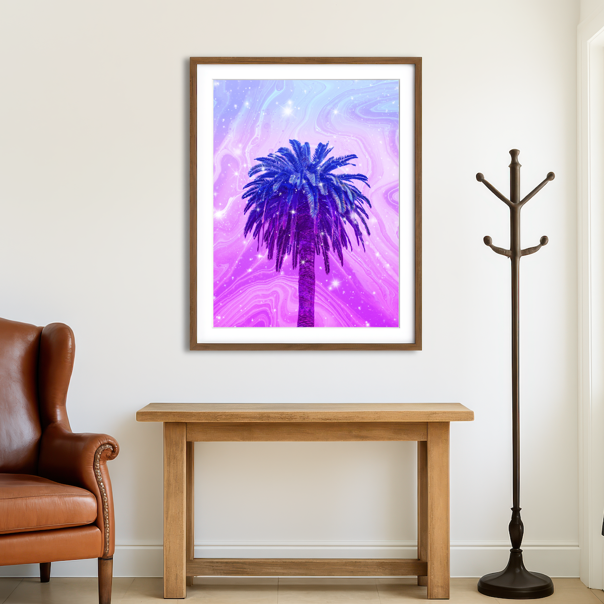 Purple Palm Tree Wall Art