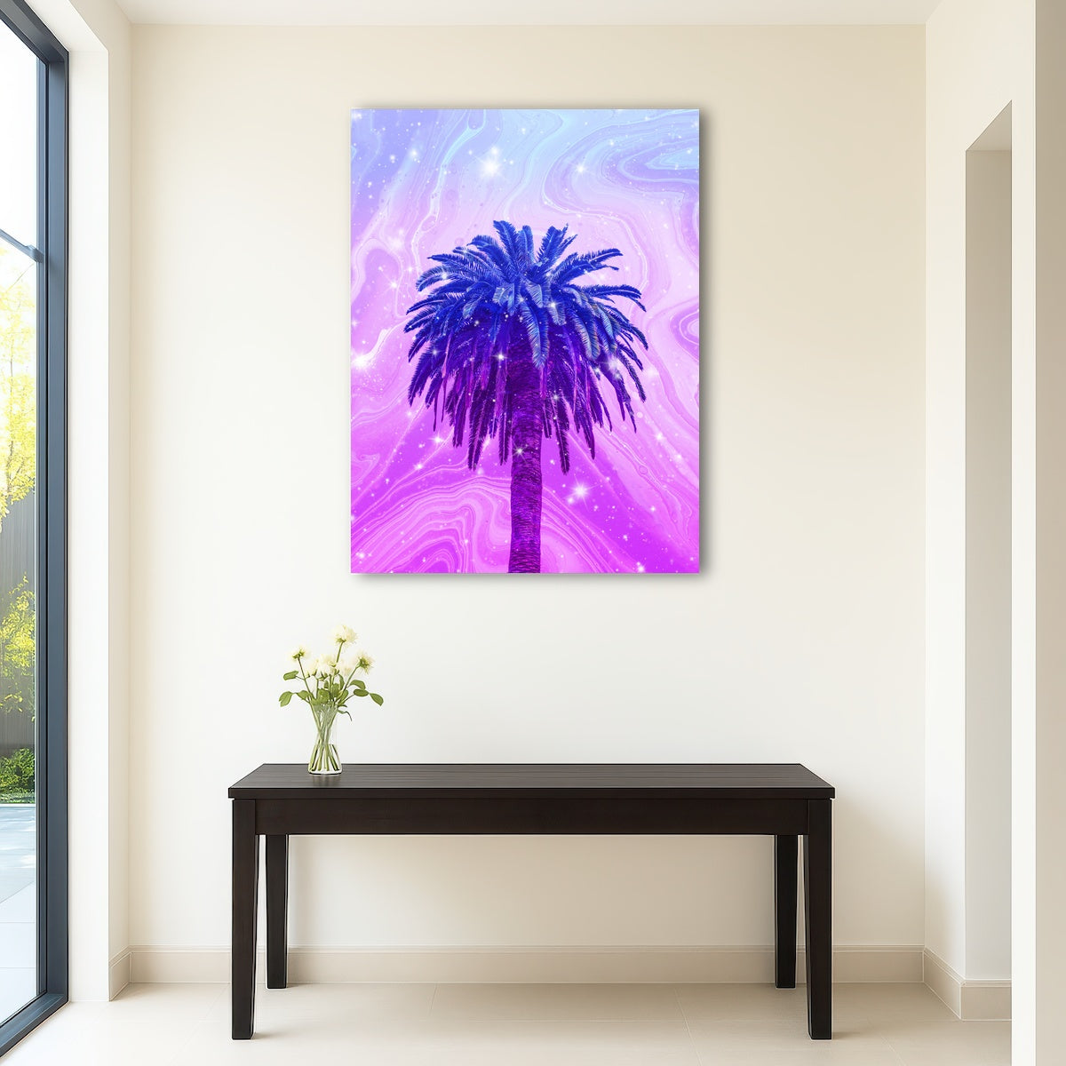 Purple Palm Tree Wall Art