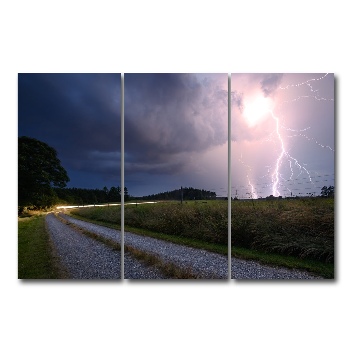 AUTO-MOCKUP WHITE | Purple Strike | 3 Piece | Gallery Wrap Canvas | group=12x24