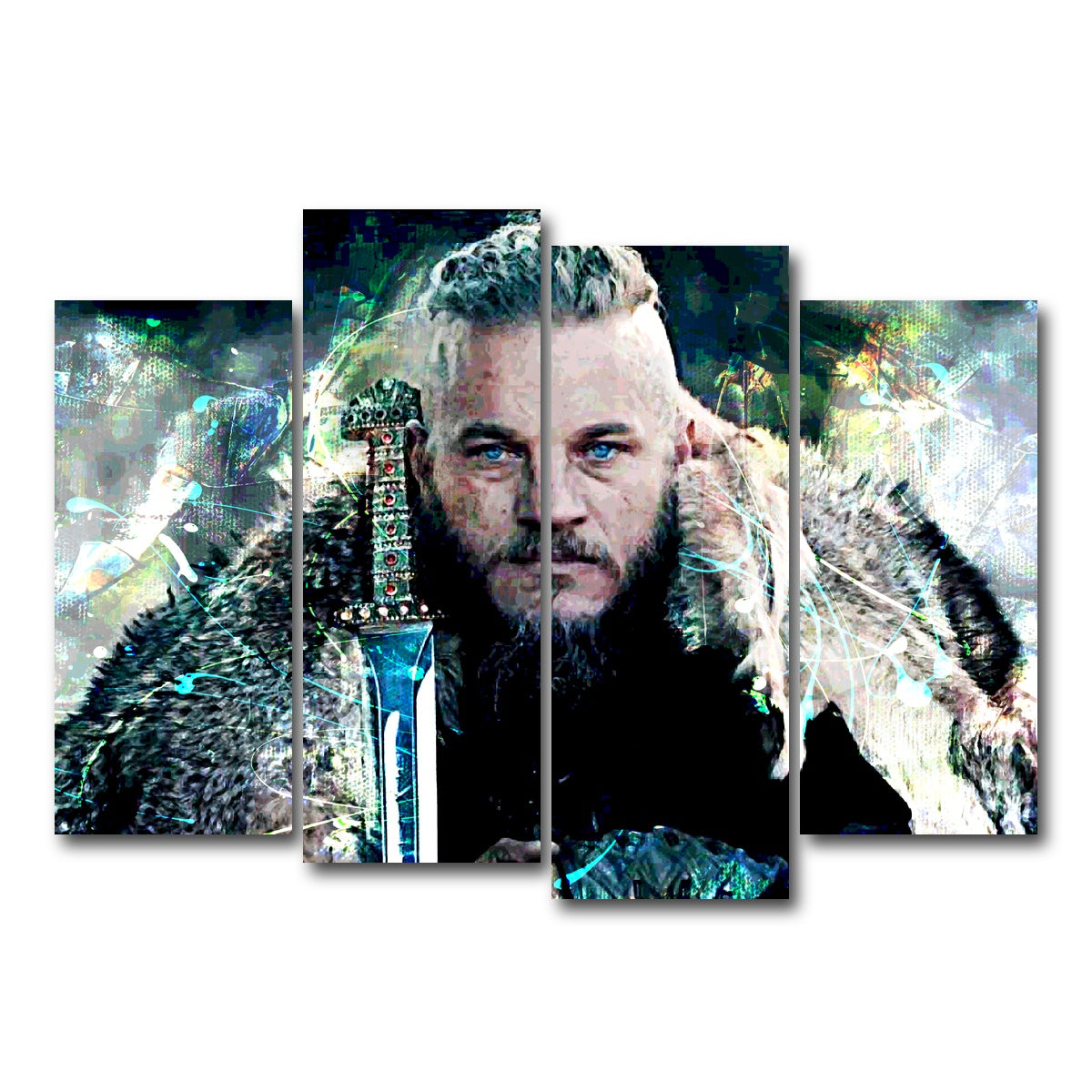 AUTO-MOCKUP WHITE | Ragnar Lothbrok | 4 Piece | Gallery Wrap Canvas | group=4_normal