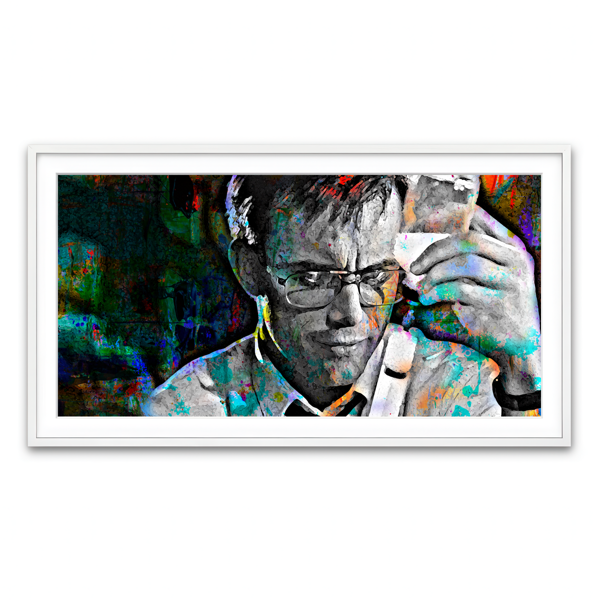 Framed Print 2x1 White