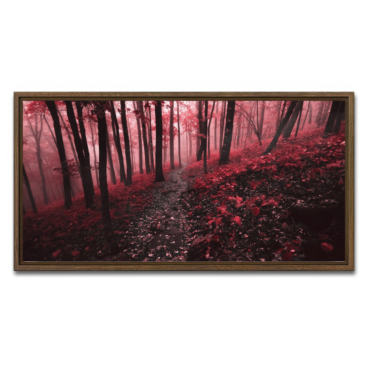 AUTO-MOCKUP WHITE | Red Forest | 1 Piece | Walnut Framed Canvas | group=2x1