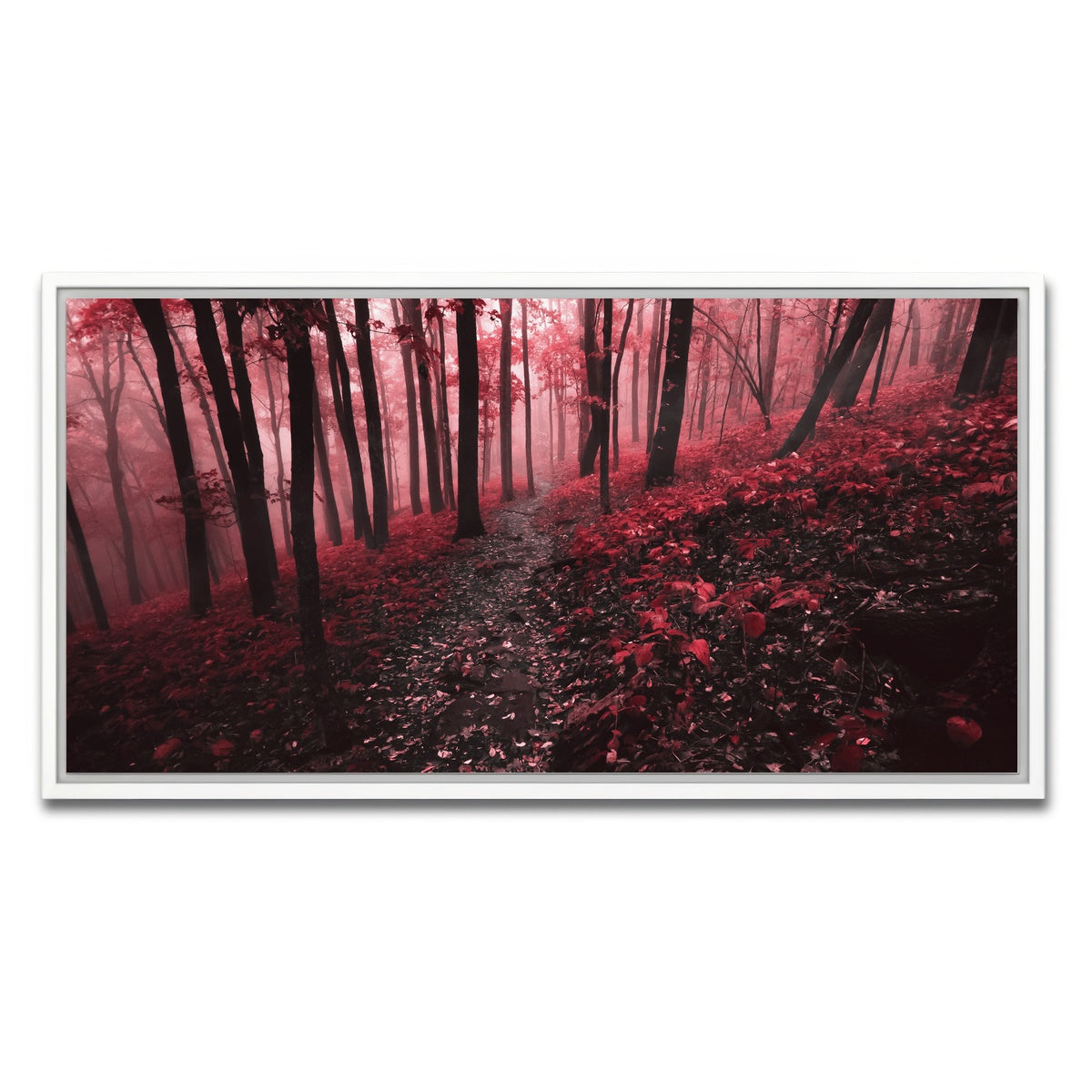AUTO-MOCKUP WHITE | Red Forest | 1 Piece | White Framed Canvas | group=2x1