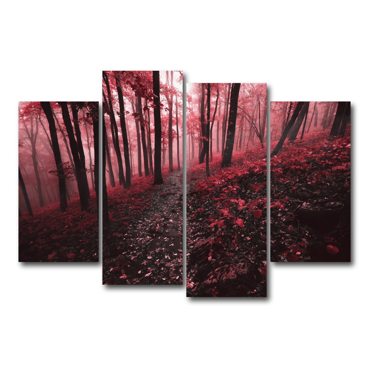 AUTO-MOCKUP WHITE | Red Forest | 4 Piece | Gallery Wrap Canvas | group=4_short
