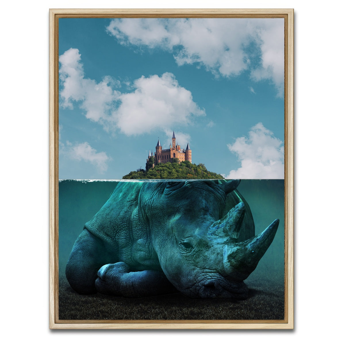 AUTO-MOCKUP WHITE | Rhino Island | 1 Piece | Natural Framed Canvas | group=3x4