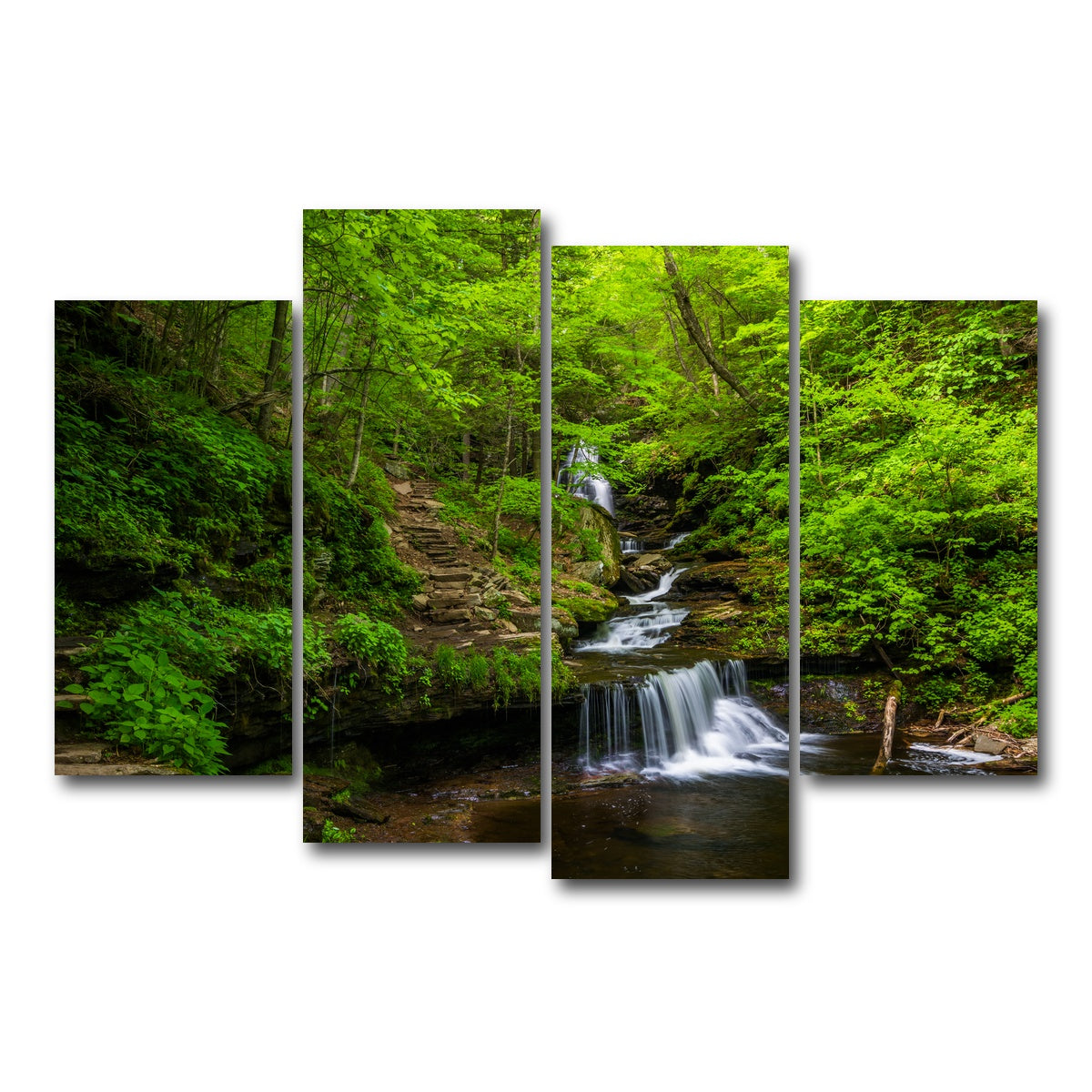 AUTO-MOCKUP WHITE | Ricketts Glen State Park | 4 Piece | Gallery Wrap Canvas | group=4_short