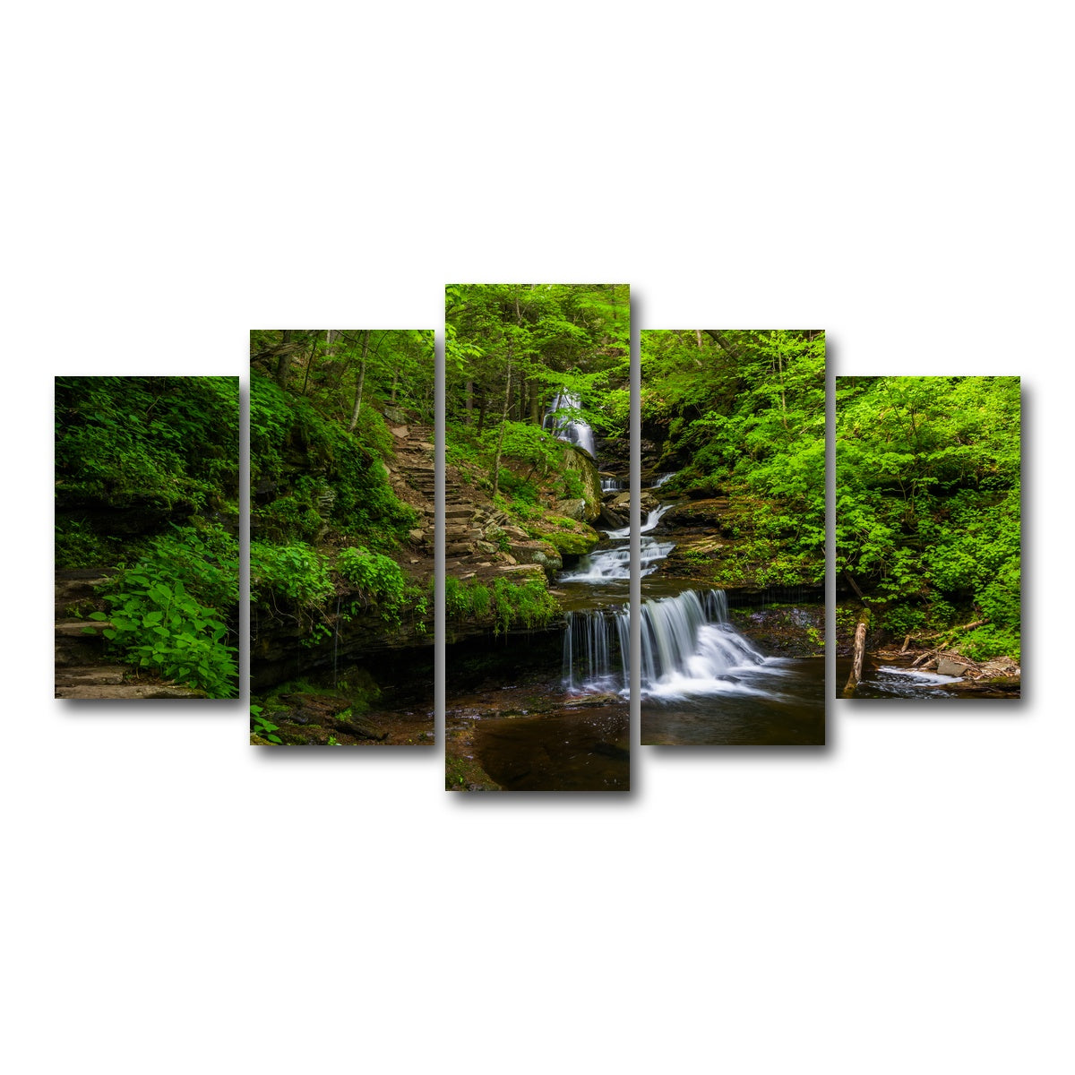 AUTO-MOCKUP WHITE | Ricketts Glen State Park | 5 Piece | Gallery Wrap Canvas | group=5_normal