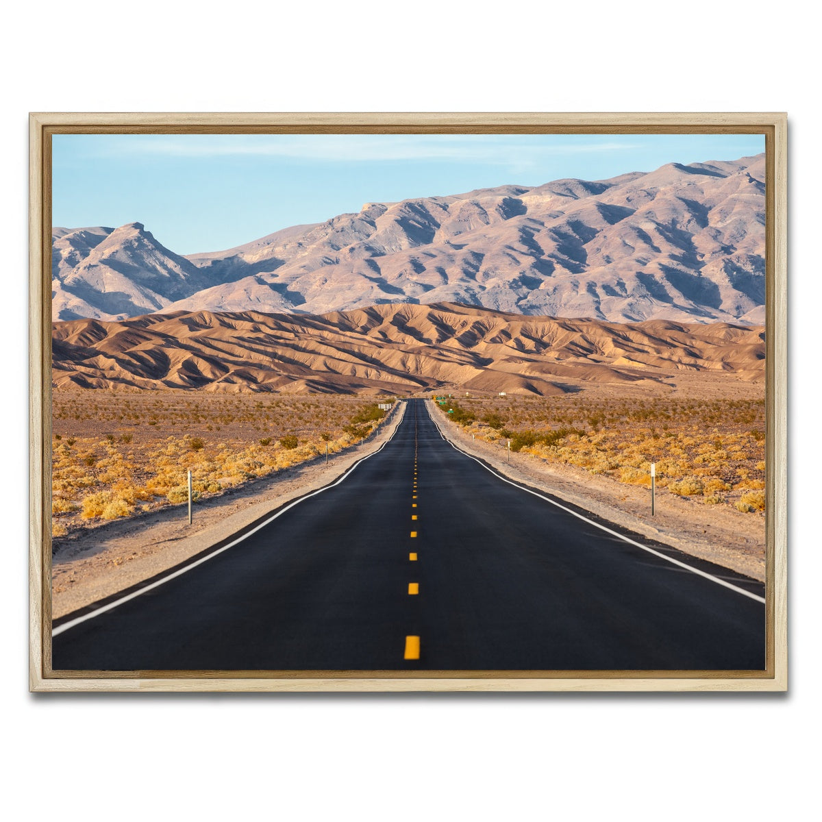 AUTO-MOCKUP WHITE | Road to Death Valley National Park | 1 Piece | Natural Framed Canvas | group=4x3