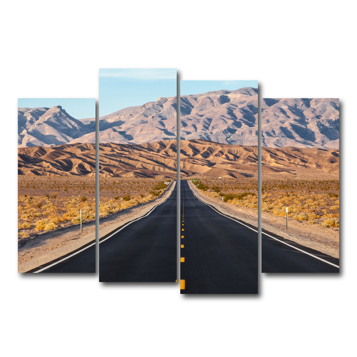 AUTO-MOCKUP WHITE | Road to Death Valley National Park | 4 Piece | Gallery Wrap Canvas | group=4_normal