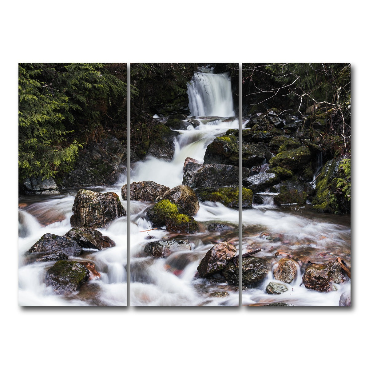 AUTO-MOCKUP WHITE | Roadside Waterfalls | 3 Piece | Gallery Wrap Canvas | group=8x18