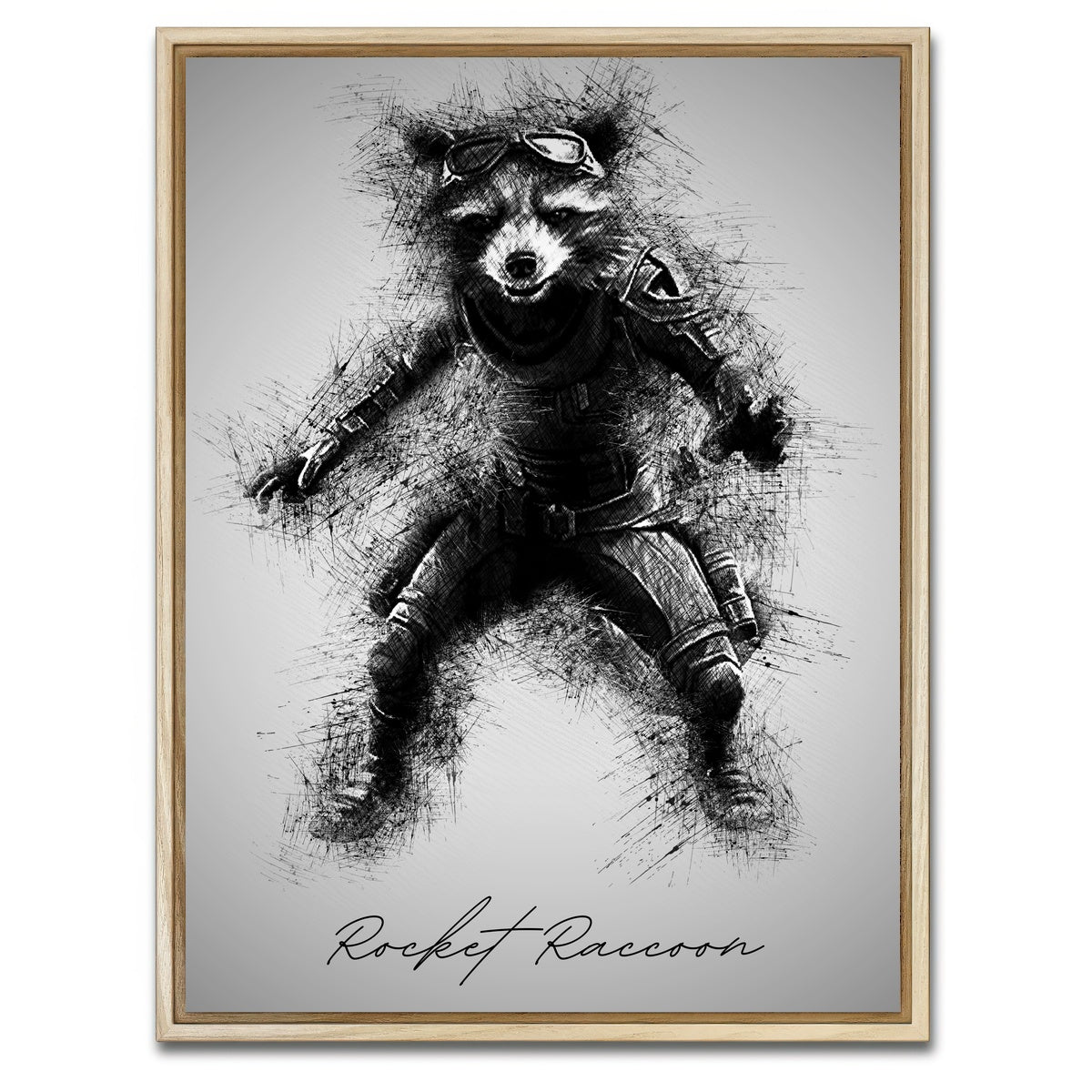 AUTO-MOCKUP WHITE | Rocket Raccoon | 1 Piece | Natural Framed Canvas | group=3x4