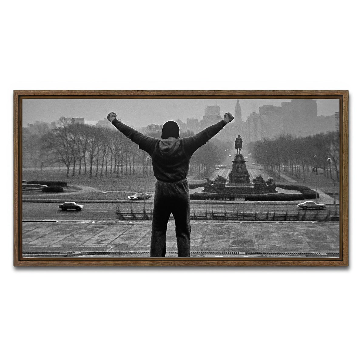 AUTO-MOCKUP WHITE | Rocky | 1 Piece | Walnut Framed Canvas | group=2x1
