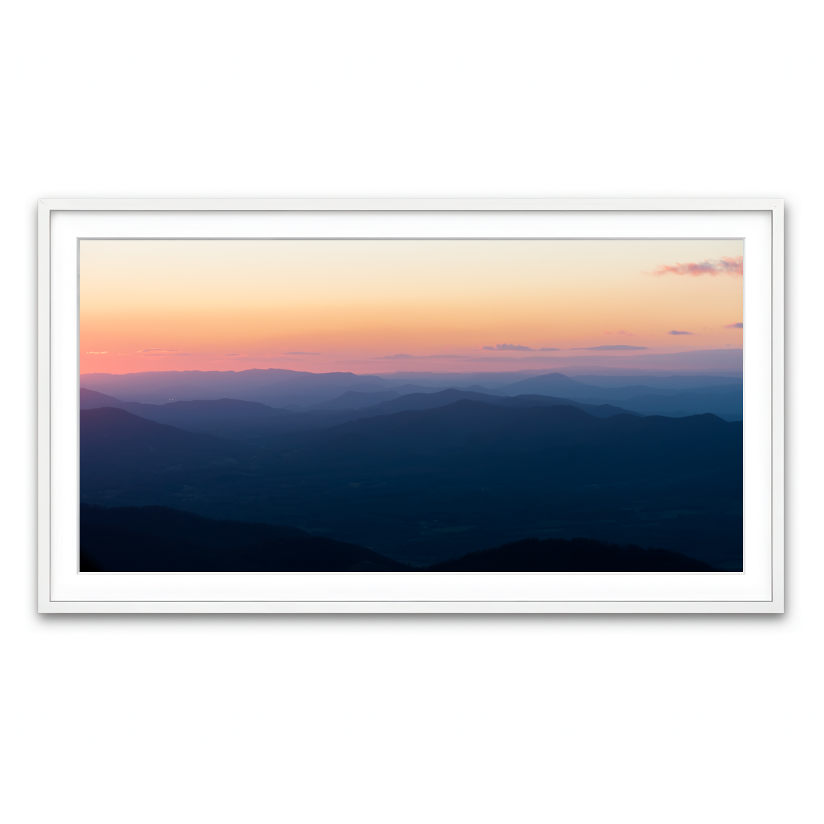 Framed Print 2x1 White