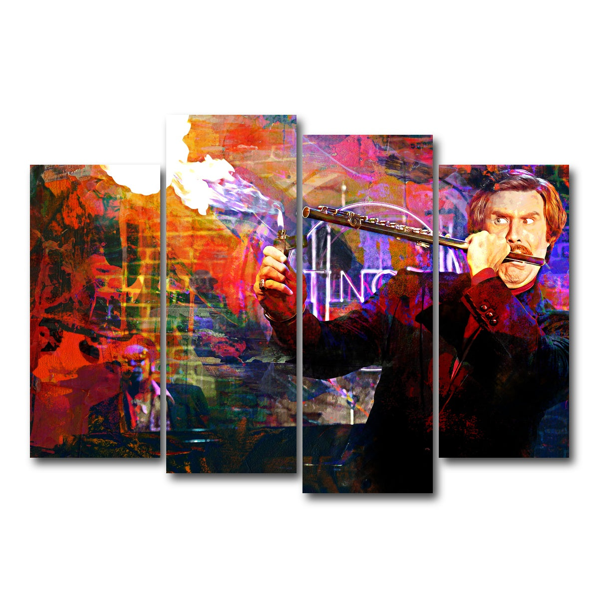 AUTO-MOCKUP WHITE | Ron Burgundy Flute | 4 Piece | Gallery Wrap Canvas | group=4_normal