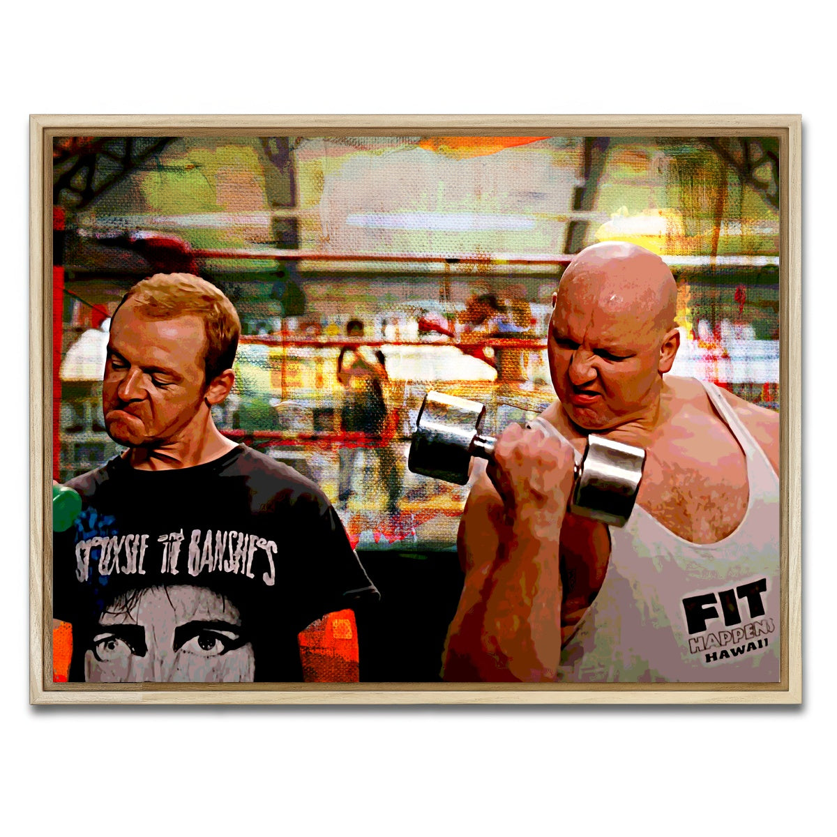 AUTO-MOCKUP WHITE | Run Fatboy Run Dumbbells | 1 Piece | Natural Framed Canvas | group=4x3