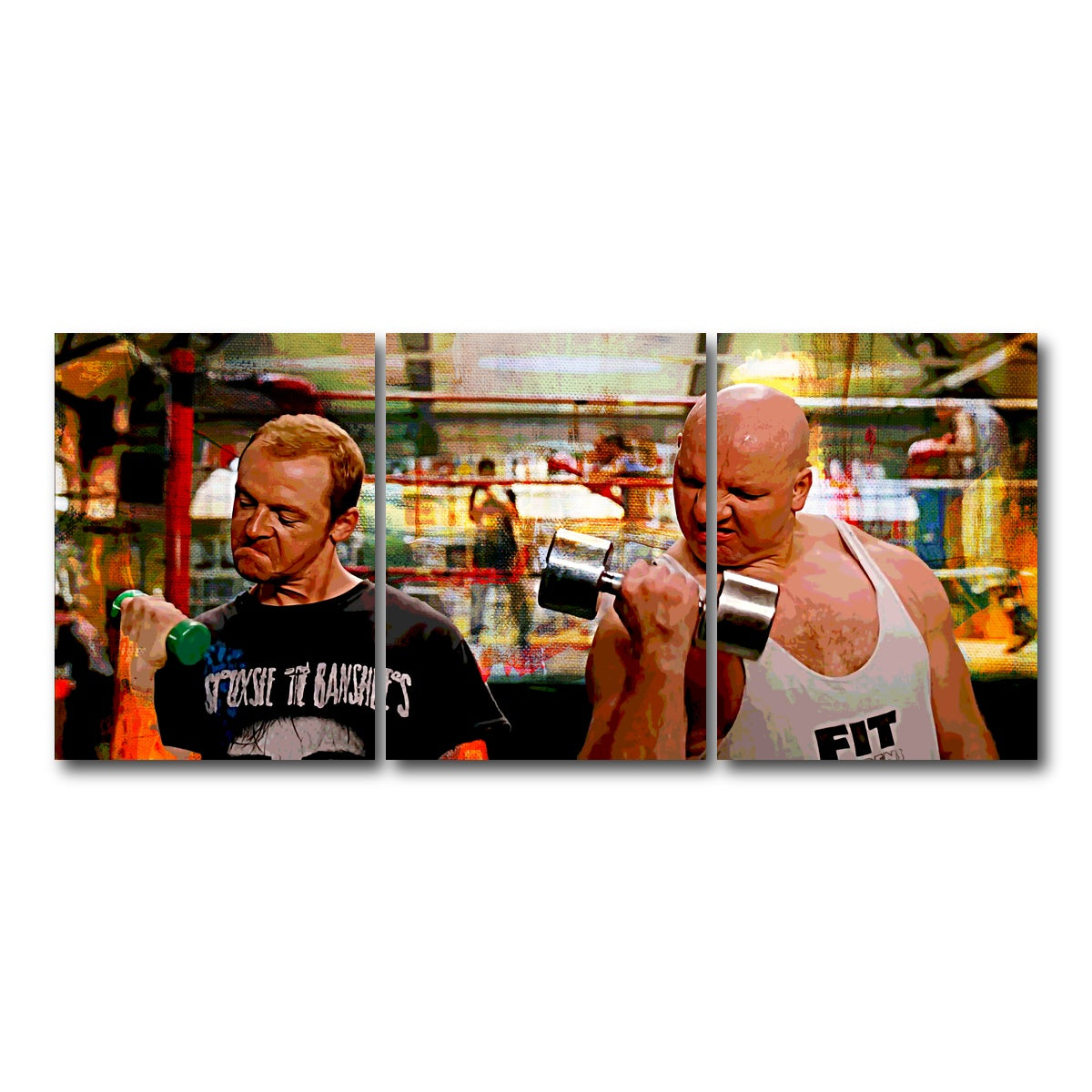 AUTO-MOCKUP WHITE | Run Fatboy Run Dumbbells | 3 Piece | Gallery Wrap Canvas | group=18x24