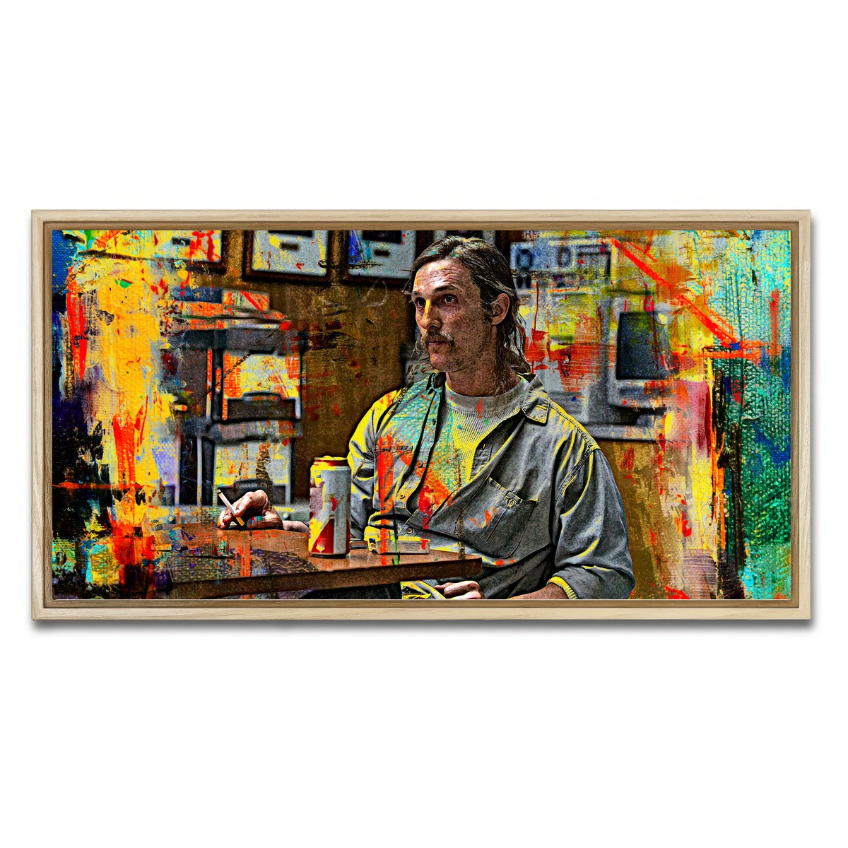 AUTO-MOCKUP WHITE | Rustin Cohle | 1 Piece | Natural Framed Canvas | group=2x1