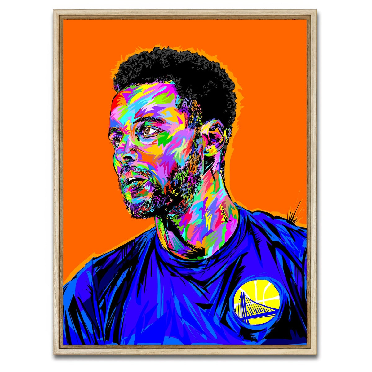 AUTO-MOCKUP WHITE | STEPH CURRY | 1 Piece | Natural Framed Canvas | group=3x4