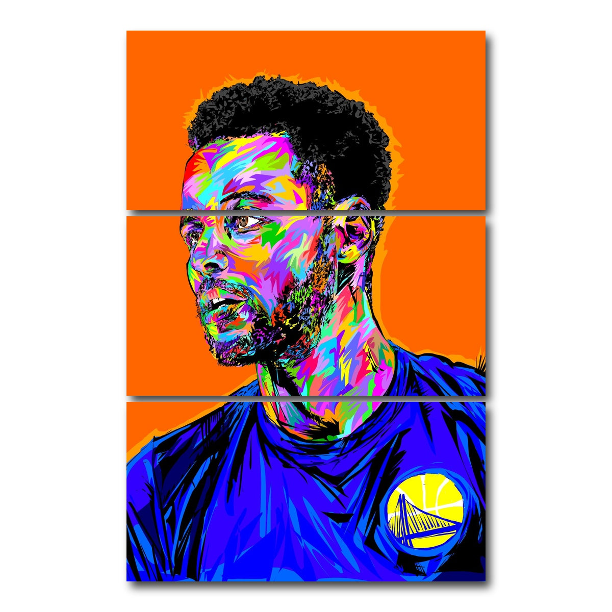 AUTO-MOCKUP WHITE | STEPH CURRY | 3 Piece | Gallery Wrap Canvas | group=12x24_stacked