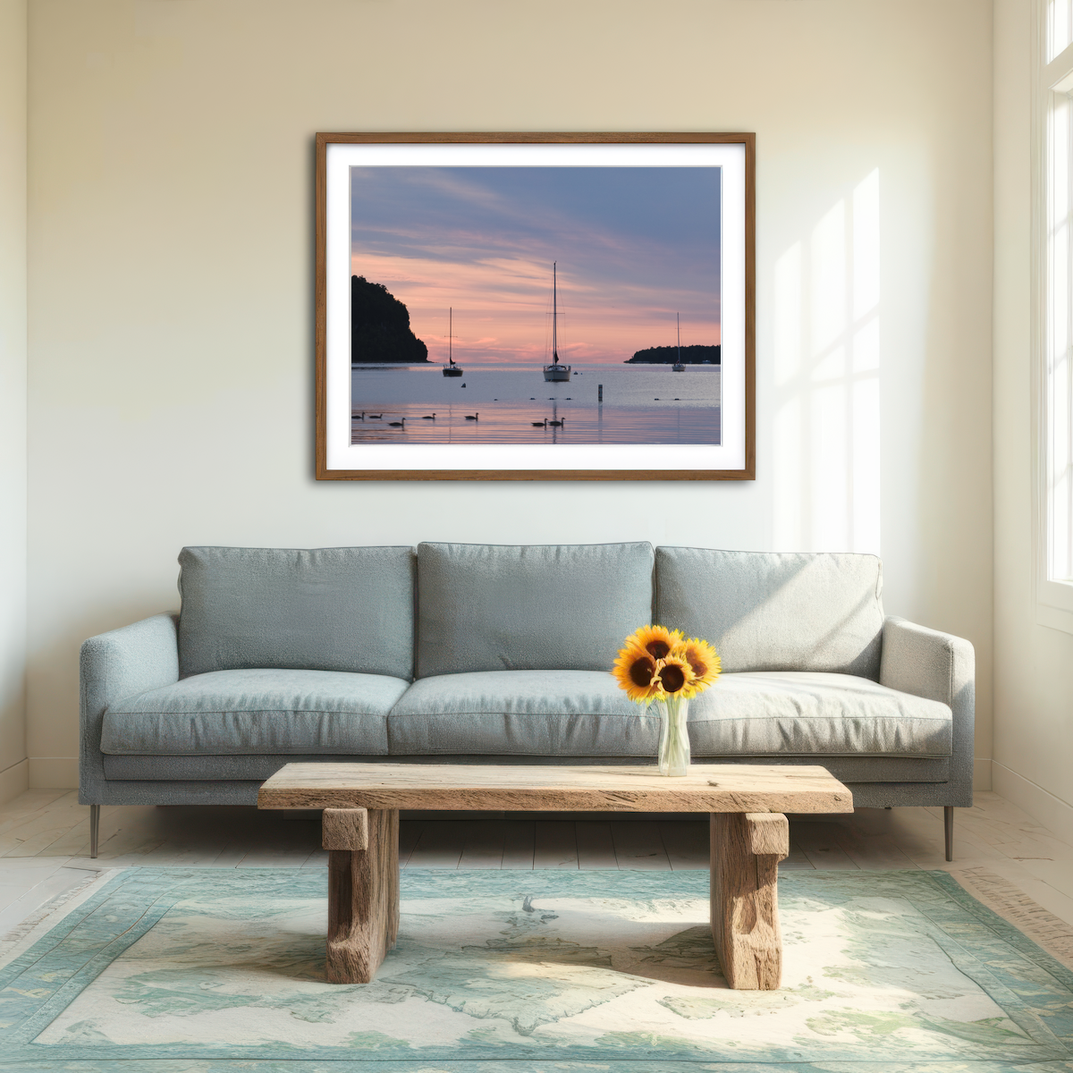 AUTO-MOCKUP ROOM | Sailboats At Sunset Door County Wall Art